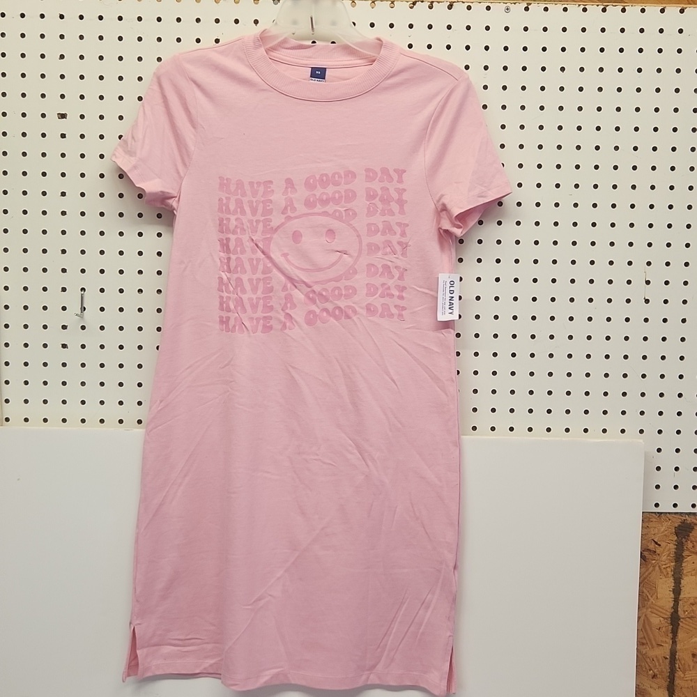 OLD Navy shirt dress XS pink